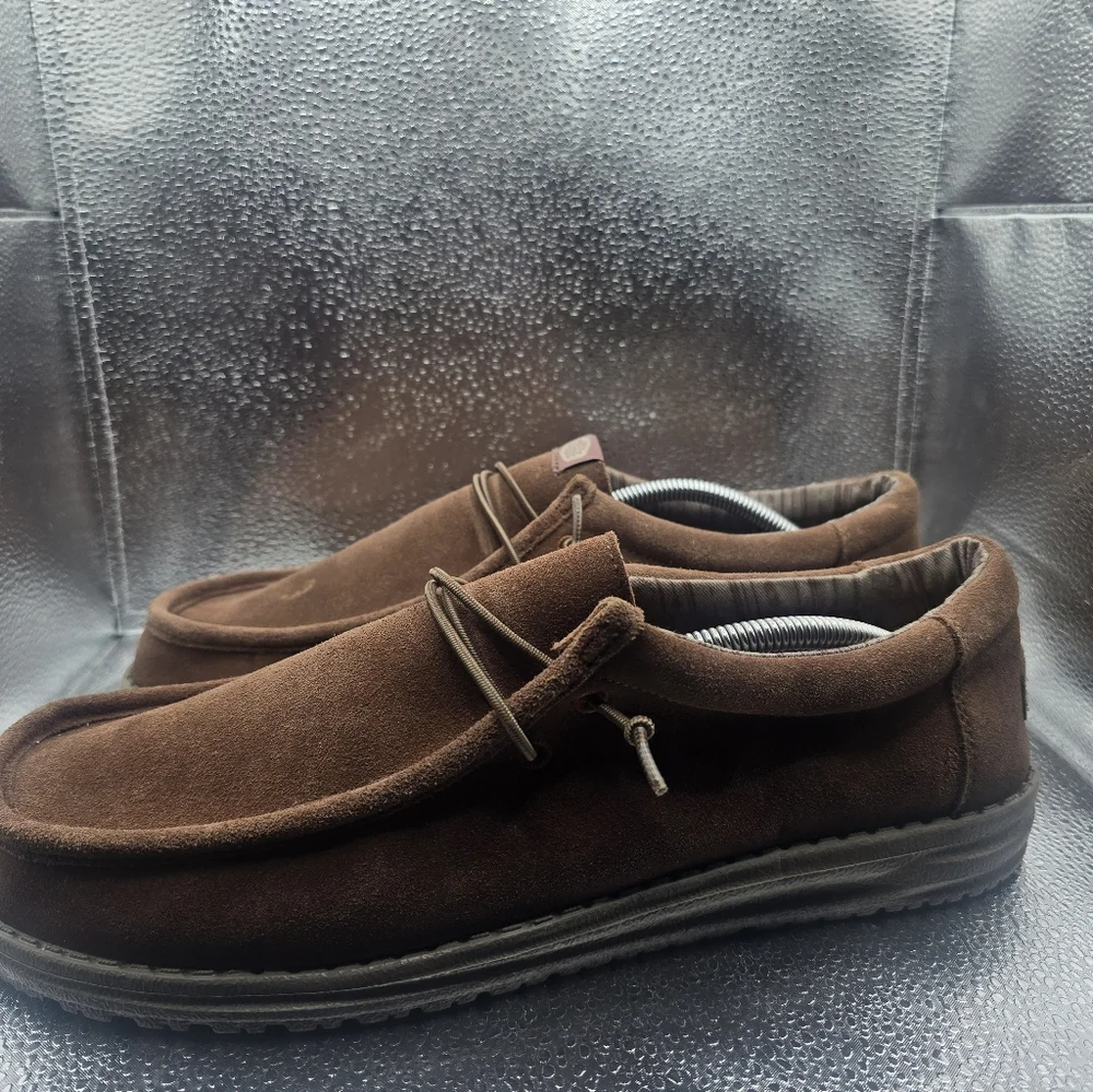 Hey Dude Brown Suede Casual Slip-On Loafers